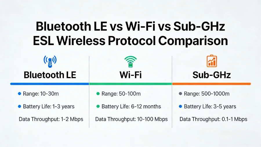 Bluetooth nasuprot Wi-Fi nasuprot Sub-GHz Elektronička oznaka police